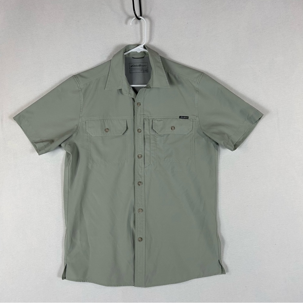 Eddie Bauer Classic Fit Hiking Fishing Shirt Men’s S Small Gray Short Sleeve